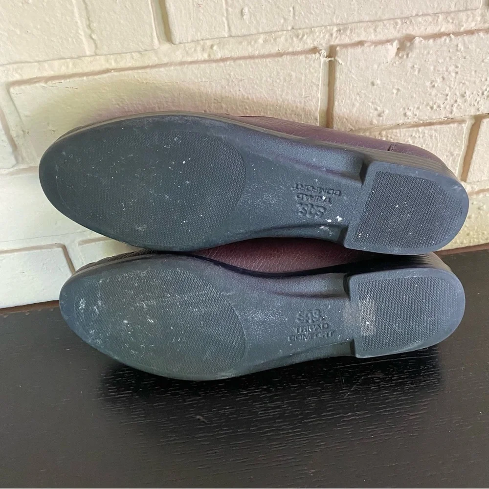 SAS Simplify Slip On Loafers Womens 10 M Antique Wine Leather Tripad Shoes USA